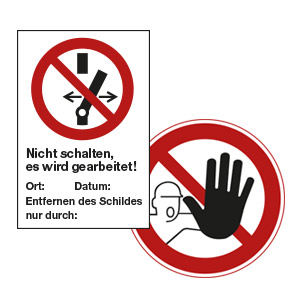 Verbotszeichen für Maschinen und Elektro
