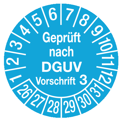 Prüfplakette DGUV V 3
