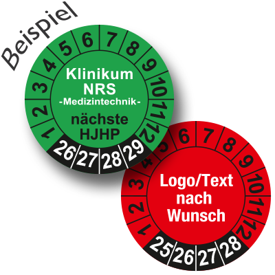Prüfplakette mit Logo
