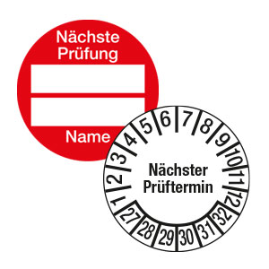 Prüfplaketten für diverse Anwendungen