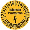 Prüfplakette - Nächster Prüftermin - Elektro, gelb