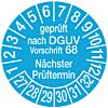 Prüfplakette - Geprüft nach DGUV Vorschrift 68