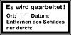 Es wird gearbeitet - Zusatzschild