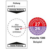 Grundplakette für nächste Prüfung