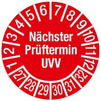 Prüfplakette - Nächster Prüftermin UVV