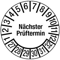 Prüfplakette - Nächster Prüftermin