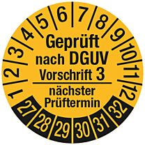 Prüfplakette - Geprüft nach DGUV Vorschrift 3