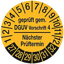 Prüfplakette - Geprüft gem. DGUV Vorschrift 4