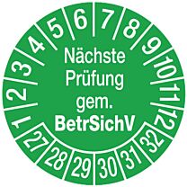Prüfplakette - Nächste Prüfung gem. BetrSichV