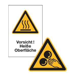 Warnschilder für Anlagen und Maschinen
