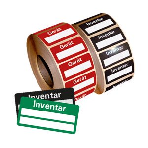 Standard-Inventar-Etiketten - auf Rolle