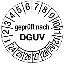 Prüfplakette - geprüft nach DGUV