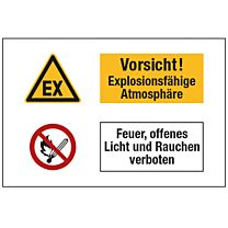 Vorsicht! Explosionsfähige Atmosphäre. Feuer, offenes Licht und Rauchen verboten.