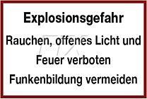 Explosionsgefahr - Rauchen verboten
