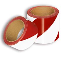 Warnmarkierungsband mit rückseitigem Abdeckpapier, rot/weiß