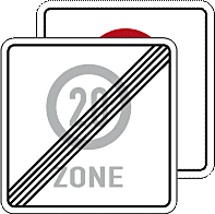 Zone mit zuläss. Höchstgeschwindigkeit