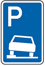 Parken auf Gehwegen halb in Fahrtrichtung links