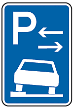Parken auf Gehwegen halb in Fahrtrichtung links Mitte