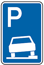 Parken auf Gehwegen halb in Fahrtrichtung rechts