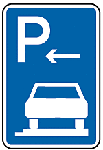 Parken auf Gehwegen ganz in Fahrtrichtung rechts Anfang