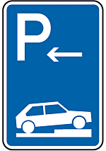 Parken auf Gehwegen ganz halb quer zur Fahrtrichtung rechts Anfang